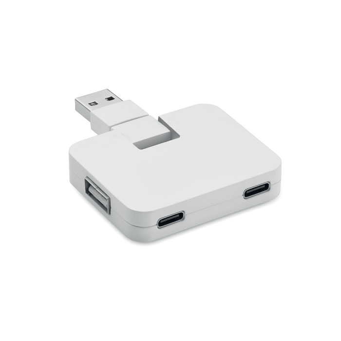 SQUARE-C - 4 Port USB Hub - Weiß